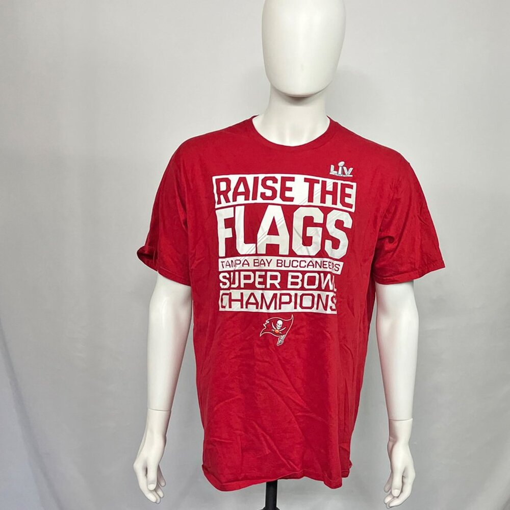 Tampa Bay Buccaneers T-Shirt Red Port & Company 2XL Short Sleeve Rise The Flags